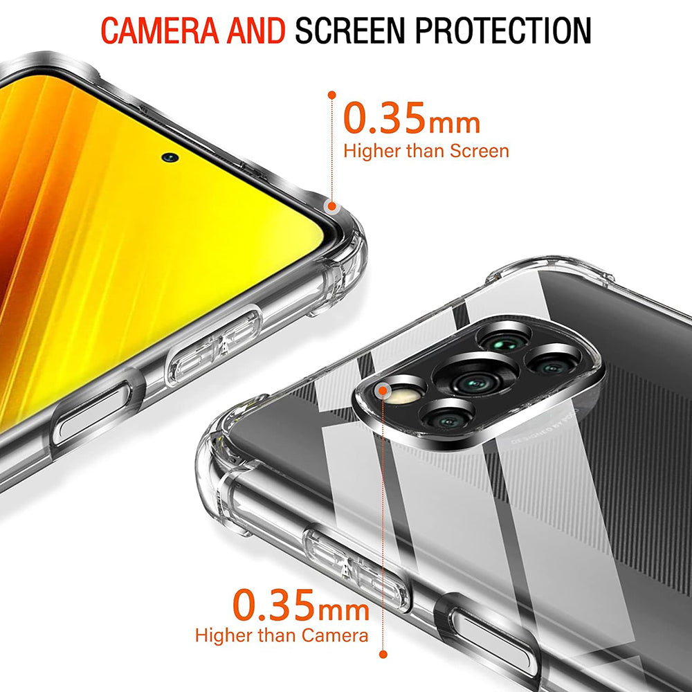 Shockproof Clear Silicone - Xiaomi Poco X3 / Poco X3 NFC / Poco X3 Pro - Clear