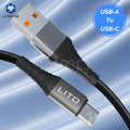 Lito - Data / Charging Cable USB to USB-C 2M Black Braided LD022
