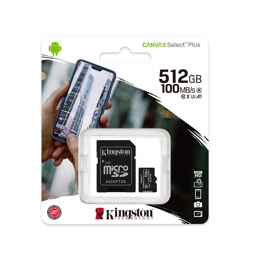 Kingston Canvas Select Plus - MicroSDXC, 128GB, Class 10 / UHS-1 U3 - Black