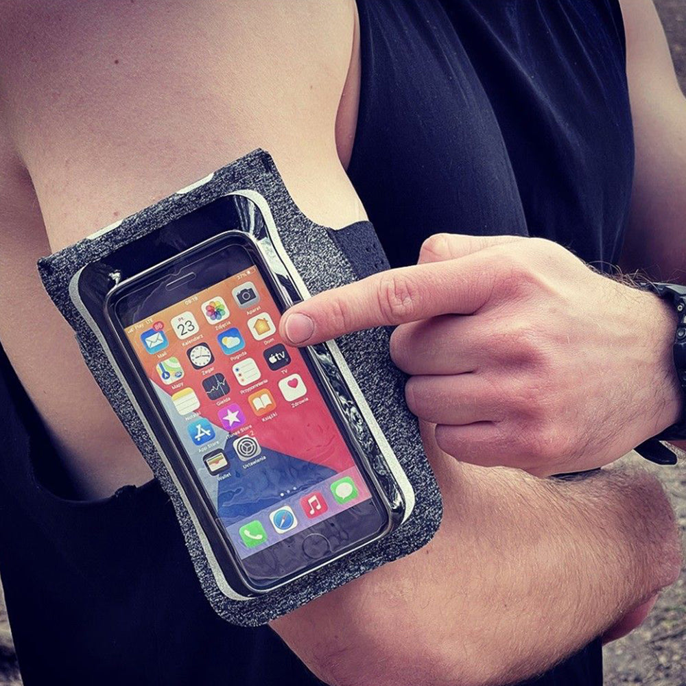 Sports Armband (TH10) - Headphones Clips, for Phones up to 7" - Black/Gray