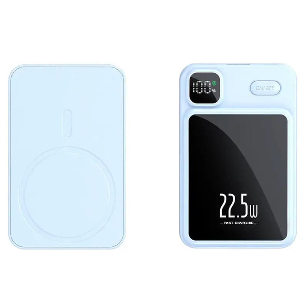 Wireless MagSafe Power Bank - 2x Type-C, USB, 22.5W, 10000mAh - Sky Blue