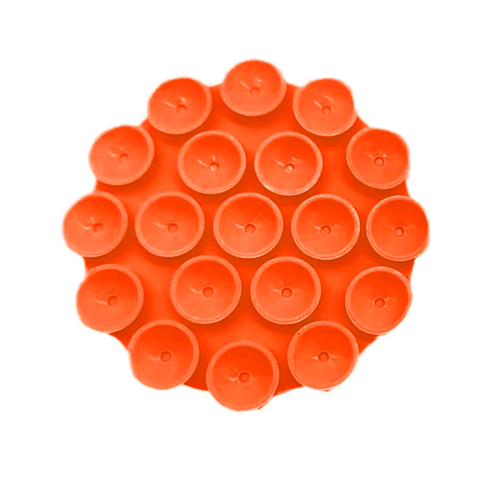Phone Holder - Suction Pad for SelfiesRound Shape - Orange