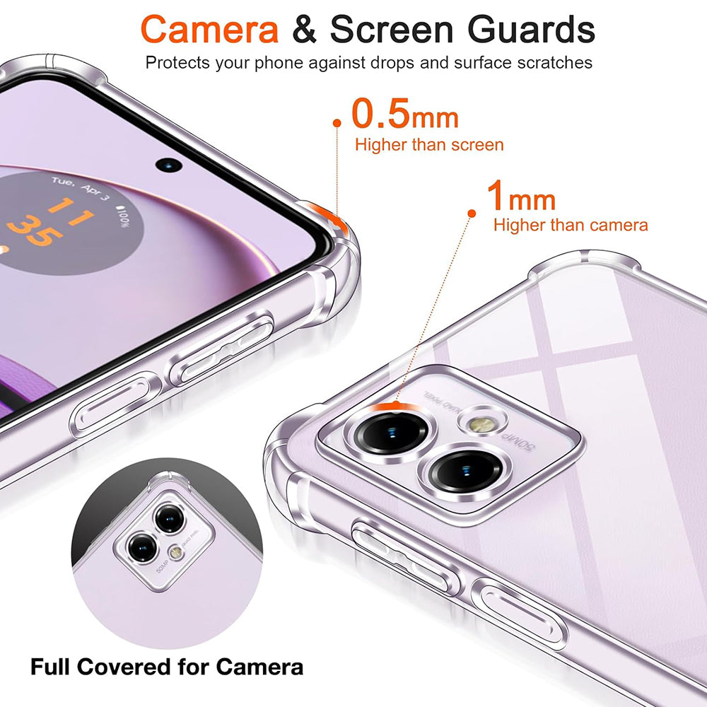Shockproof Clear Silicone - Motorola Moto G14 - Clear