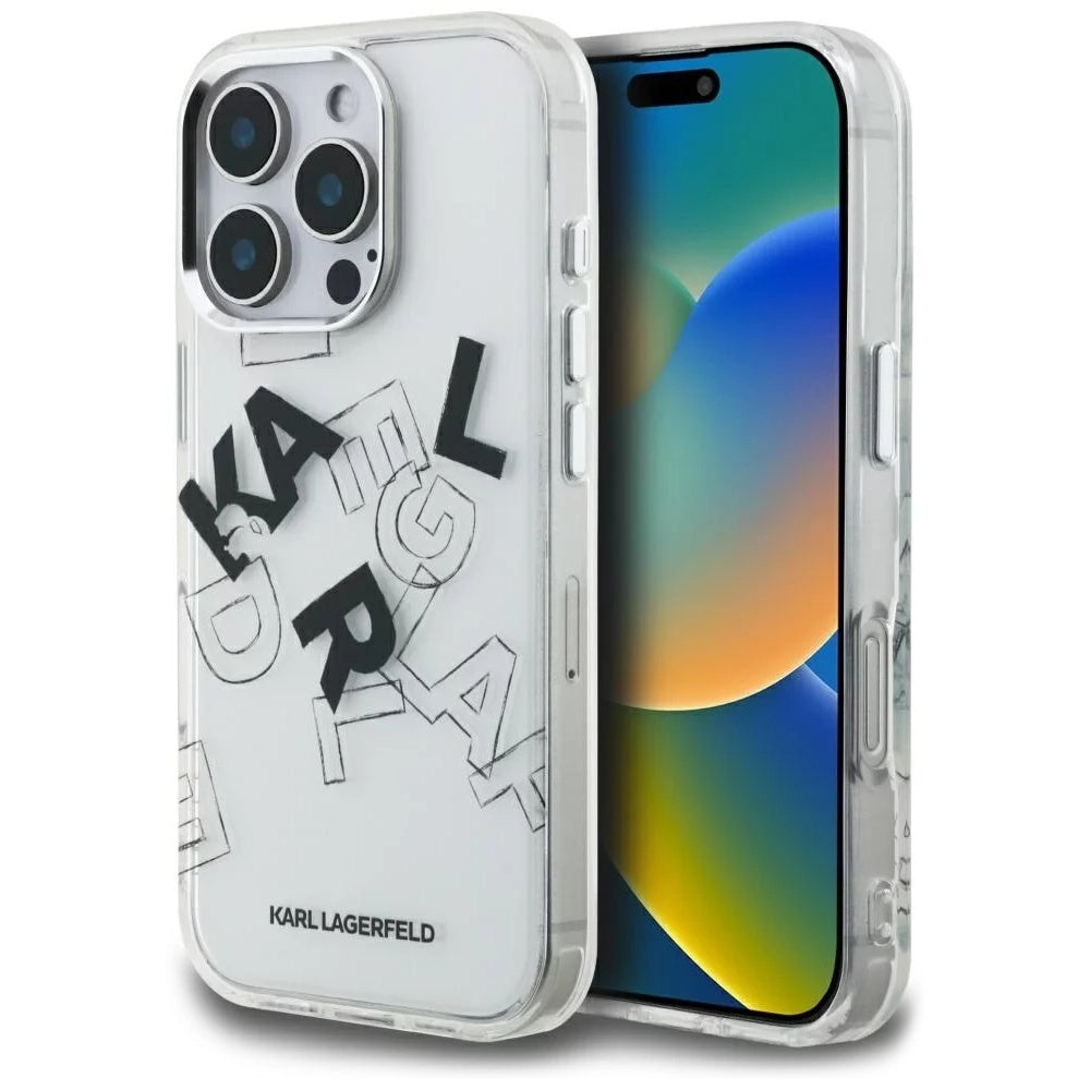 Karl Lagerfeld - IML Sketched Graphic Logo - iPhone 16 Pro Max - Transparent