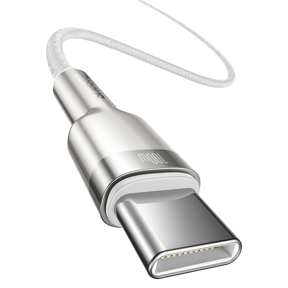 Baseus - Data Cable - Type-C to Type-C, 100W, 480Mbps, 20V, 5A, 1m - White