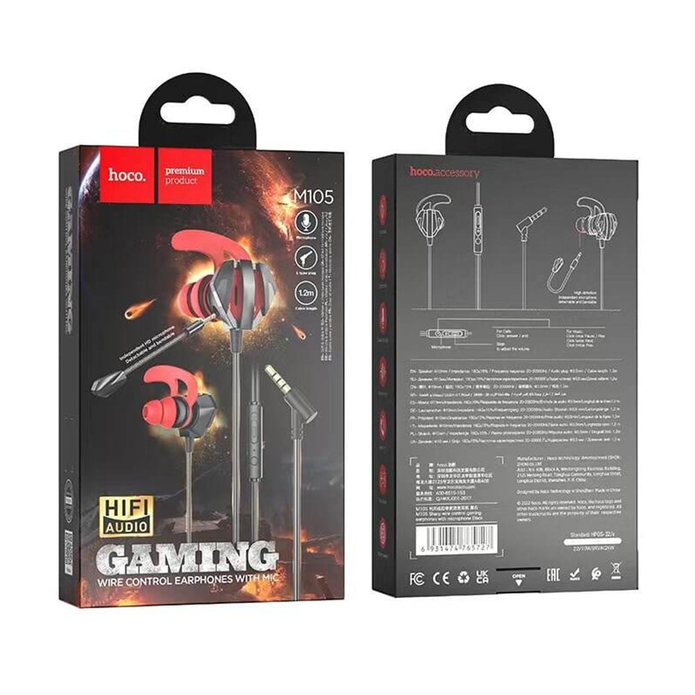 Wired Earphones Sharp - 3.5mm, Microphone, Gaming, 1.2m - Black