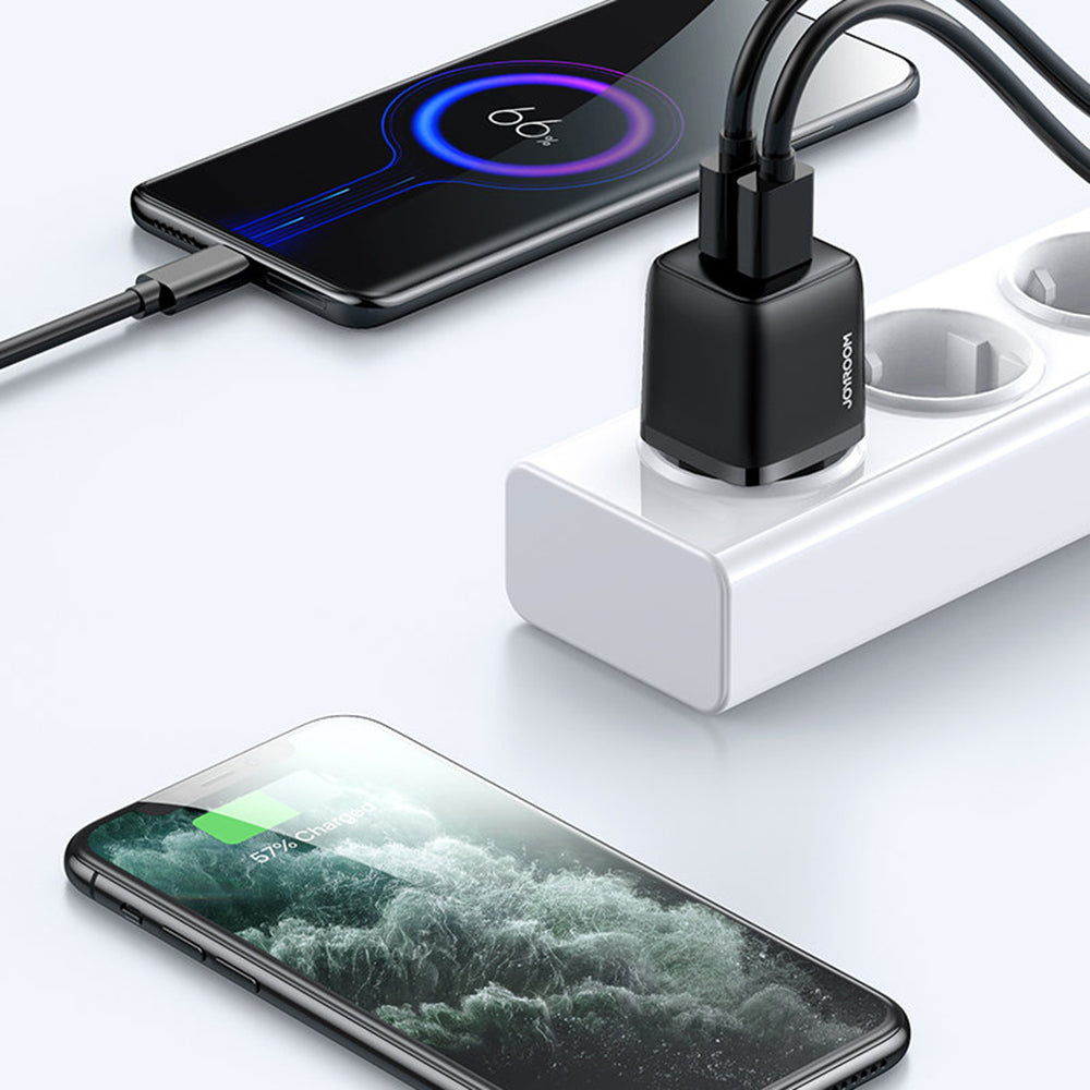 Wall Charger (L-2A121) - 2 x USB, Fast Charging, 12W, 2.4A - Black
