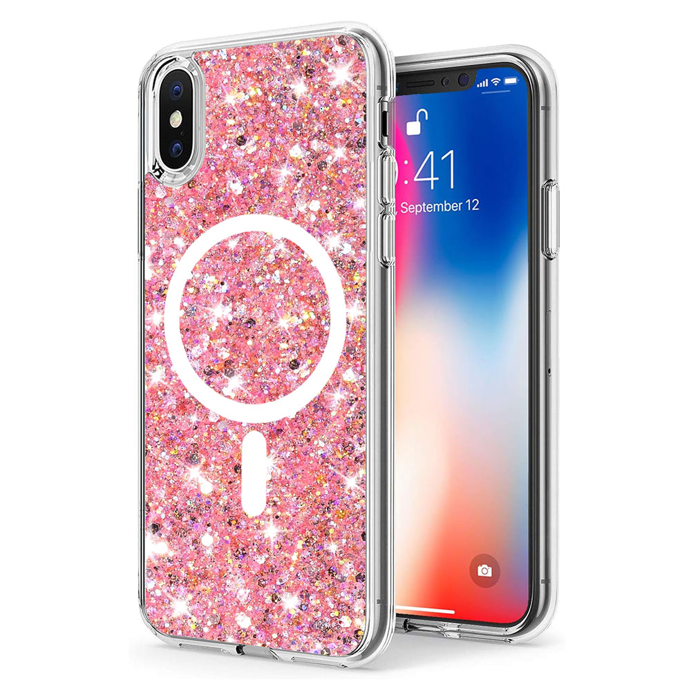 Sparkly Glitter MagSafe Case - iPhone X/XS - Pink