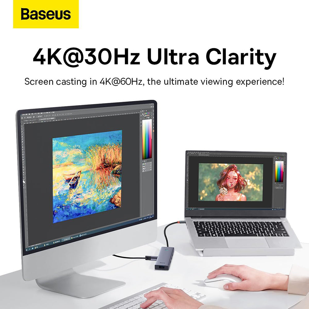 Baseus Docking Station UltraJoy - Type-C to HDMI, 4 x USB, 4K@30Hz - Space Grey