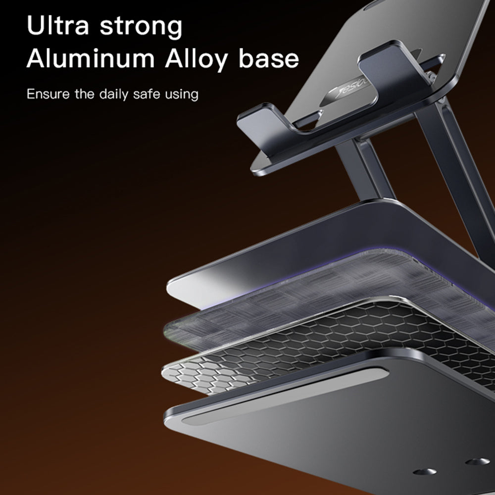 Yesido - Desk Holder - Phone, Tablet, Foldable, Aluminum Alloy - Grey