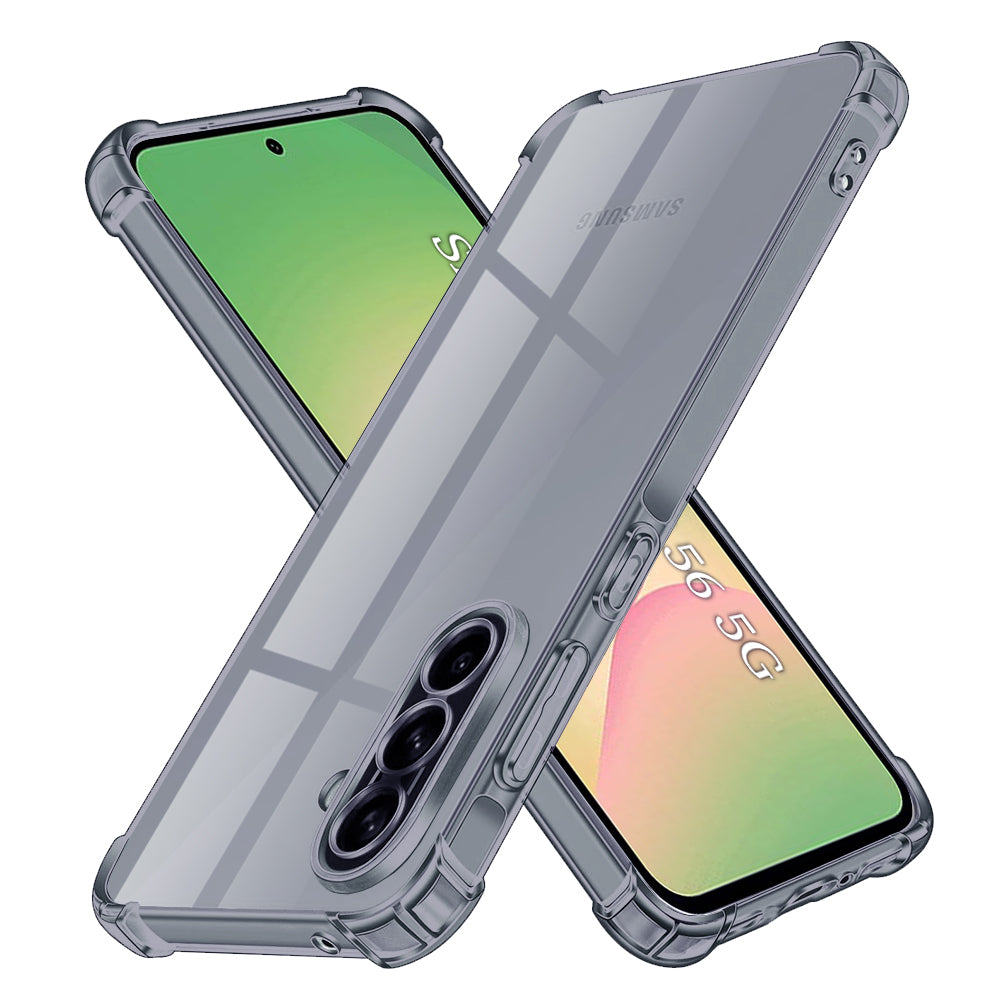 Shockproof Clear Silicone - Samsung Galaxy A56 5G - Smoke Black