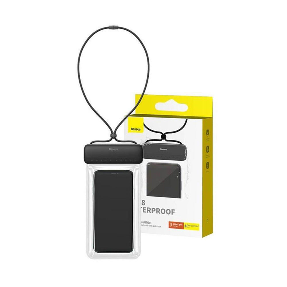Baseus - Waterproof Case - IPX8, with Slide Lock, for Phone 7.2" - Black