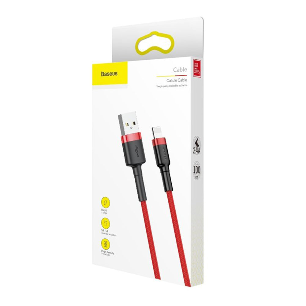 Baseus - Data Cable Cafule - USB to Lightning, 1m - Red