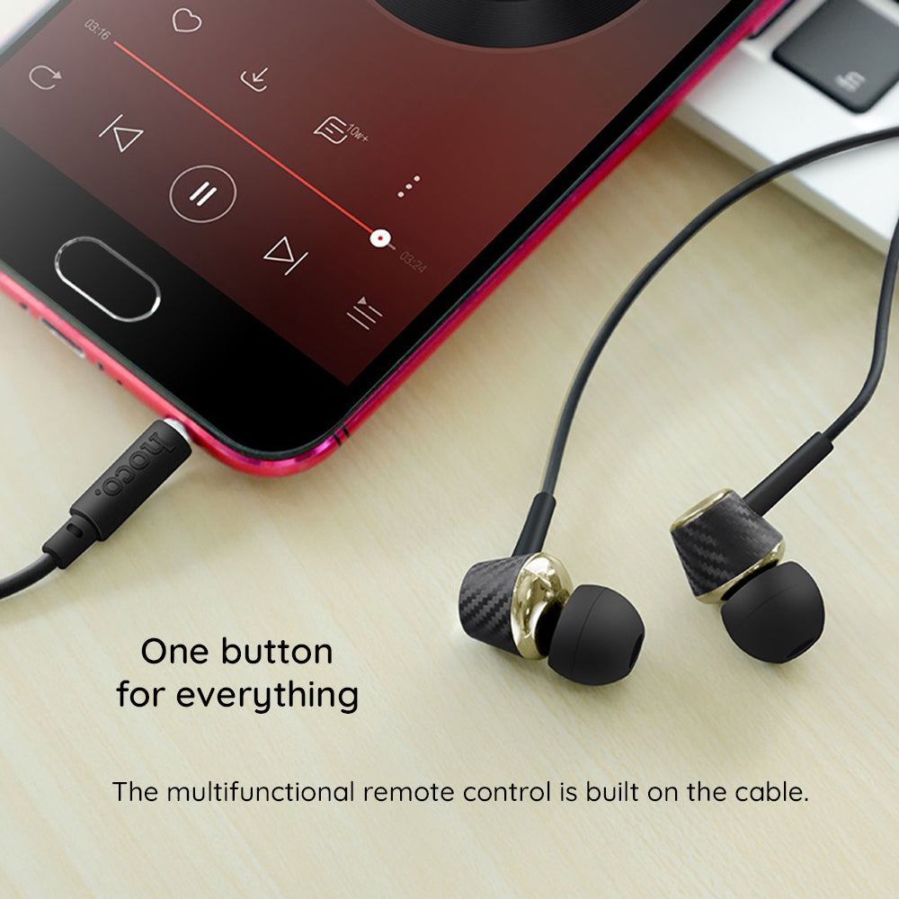 Wired Earphones Graceful - 3.5mm, Microphone, 1.2m - Black