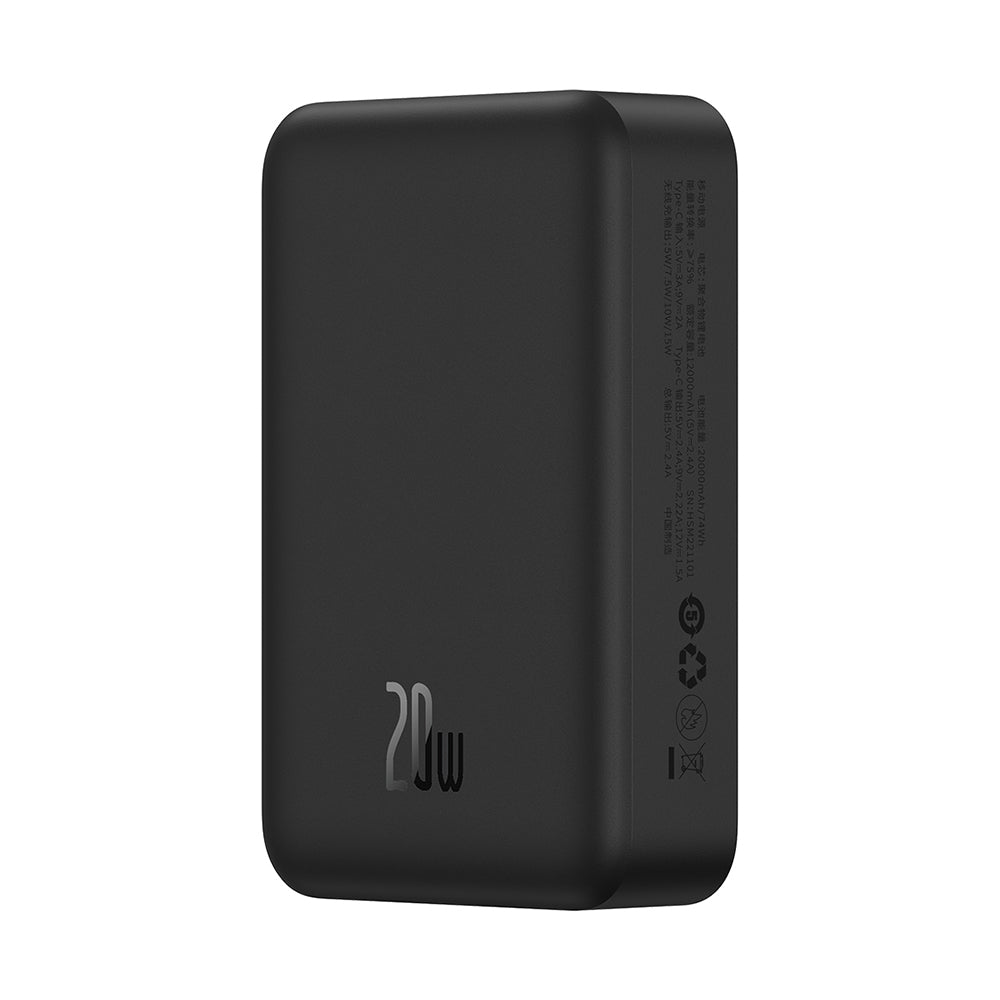 Baseus - Power Bank Mini - Type-C, MagSafe Charging, 20W, 20000mAh, 30cm - Black
