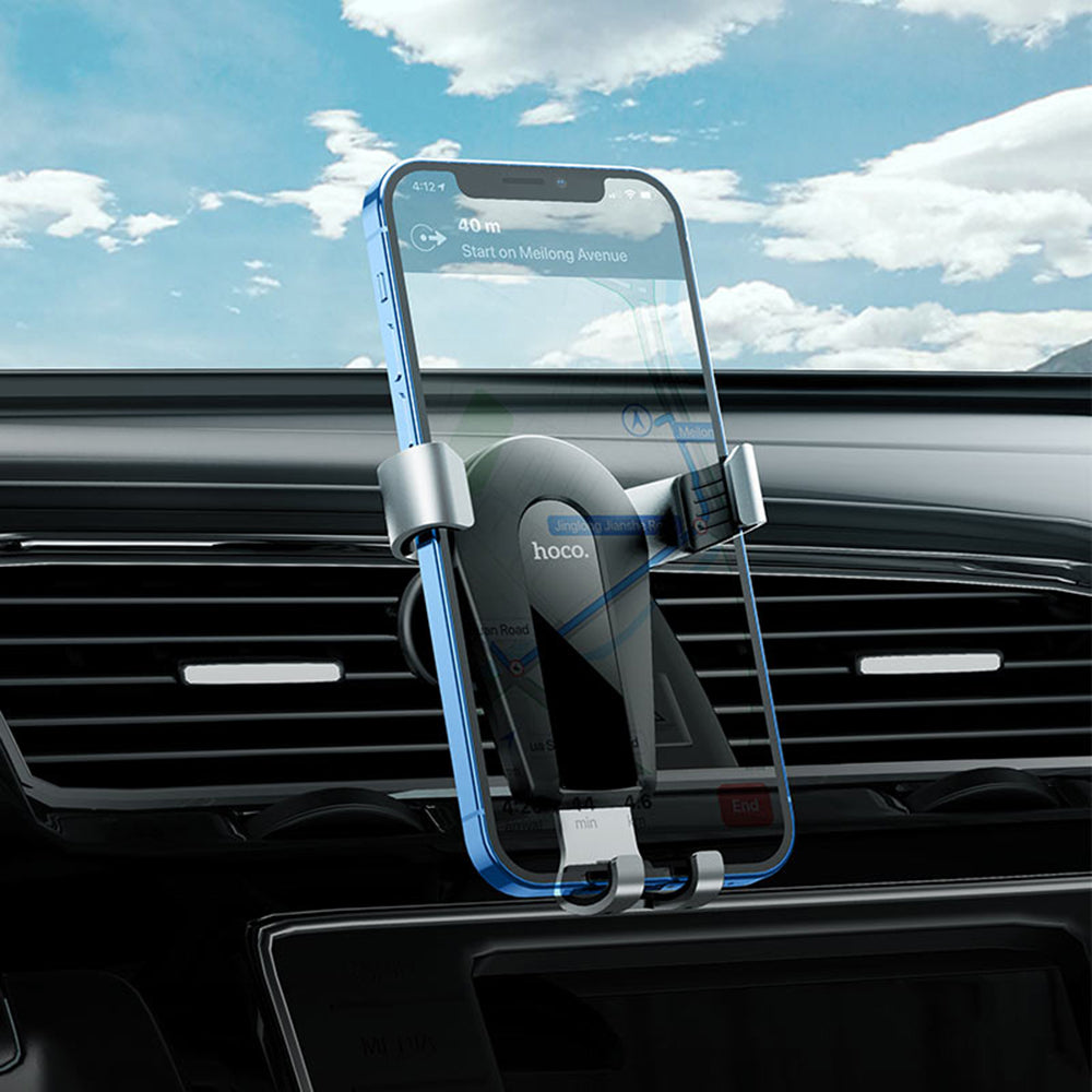 Hoco - Car Holder Gold Shield - Gravity Grip for Air Vent - Black