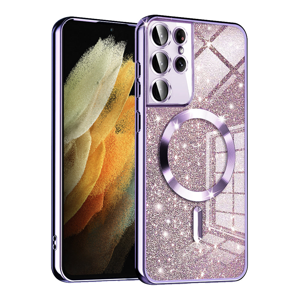 Luxury Glitter MagSafe - Samsung Galaxy S21 Ultra 5G - Light Purple