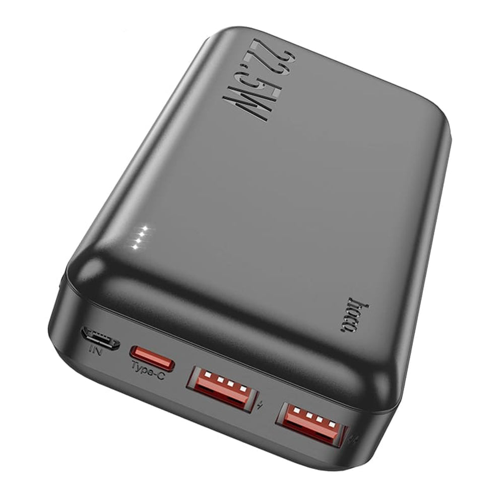 Power Bank Astute (J101A) - LED, 2 x USB, Type-C, 22.5W, 20000mAh - Black