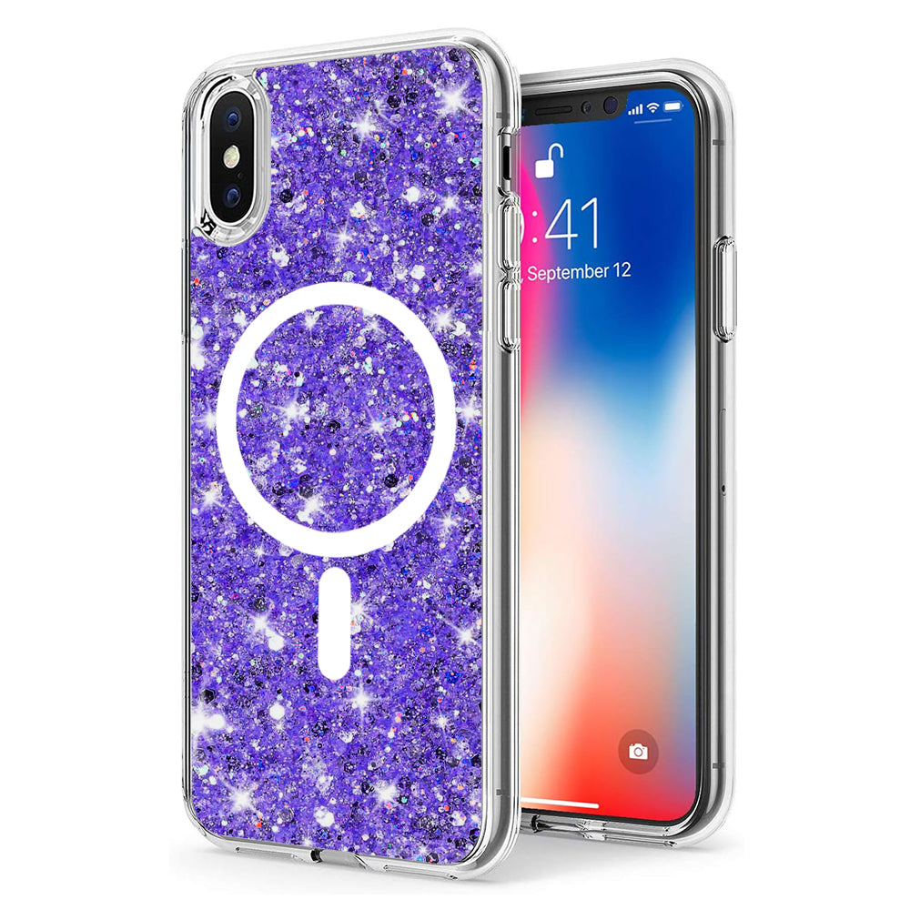 Sparkly Glitter MagSafe Case - iPhone X/XS - Purple