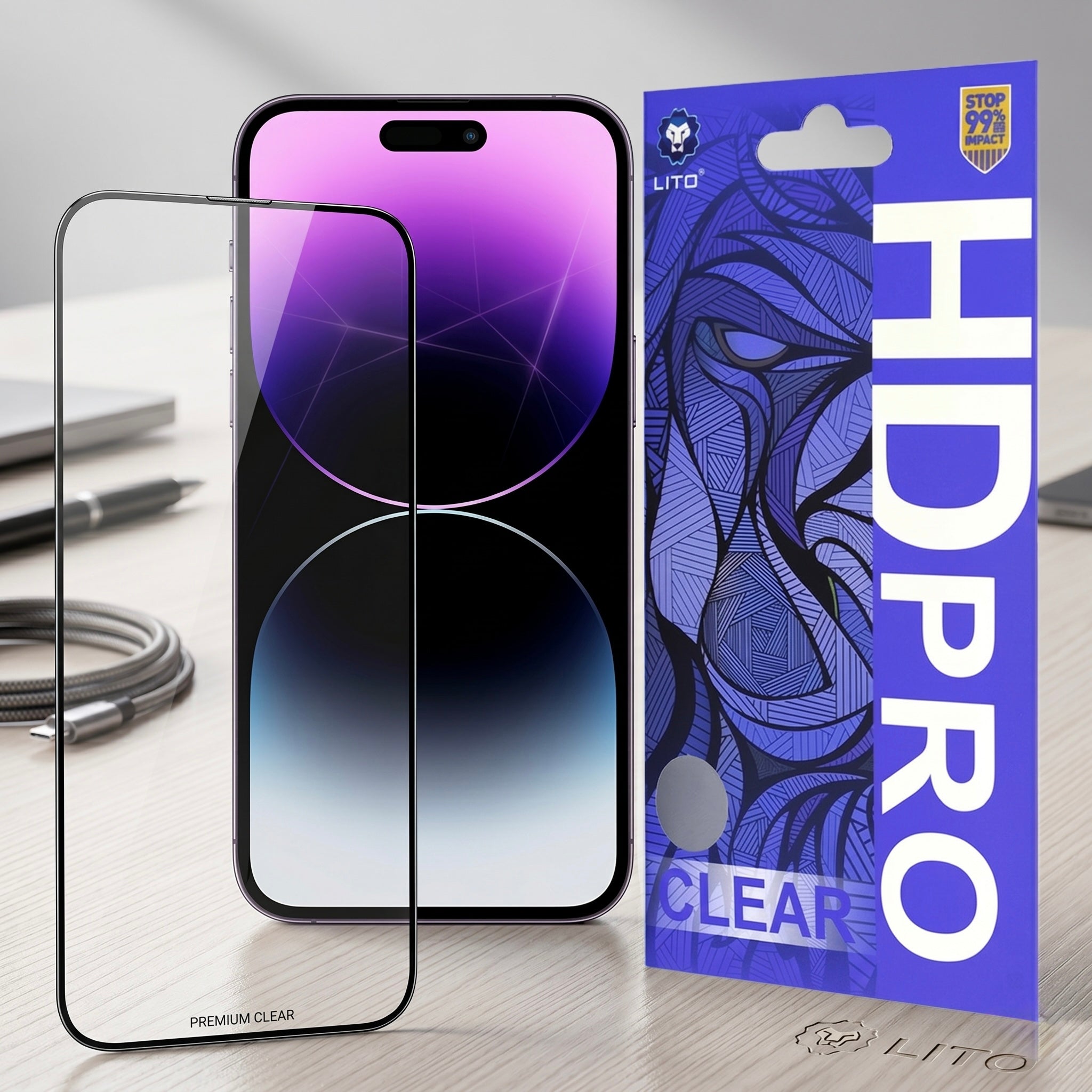 Lito - HD Pro Clear Screen Protector for iPhone 15 Pro Max