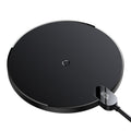 Baseus - Wireless Charger - for Phone, Earbuds, Digital Display, 15W - Black