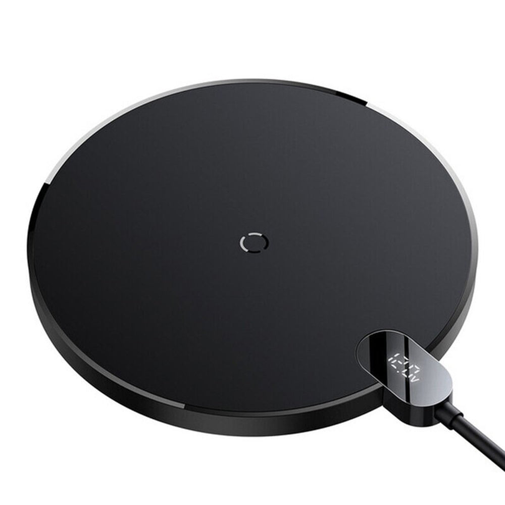 Baseus - Wireless Charger - for Phone, Earbuds, Digital Display, 15W - Black