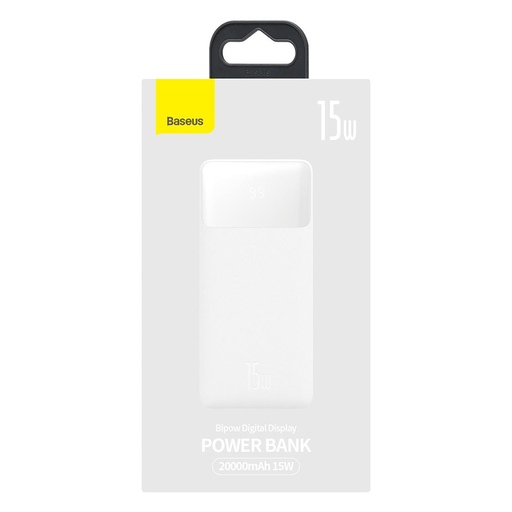 Baseus - Power Bank Bipow - Digital Display 20000mAh - White