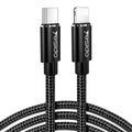 Yesido - Data Cable (CA56) - Type-C to Lightning, 18W, 2.4A, 1.2m - Black