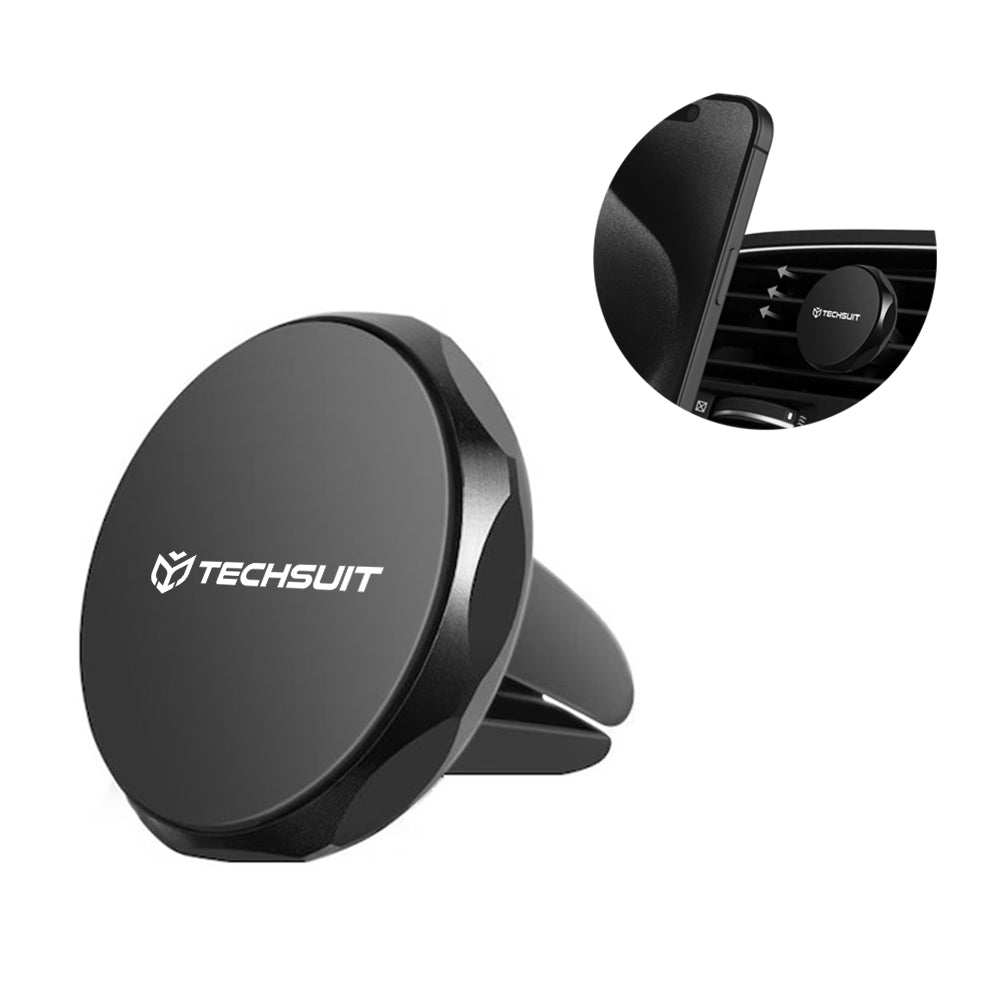 Car Holder TinyGrip - for Air Vent, with Metal Plate - Black / Silver