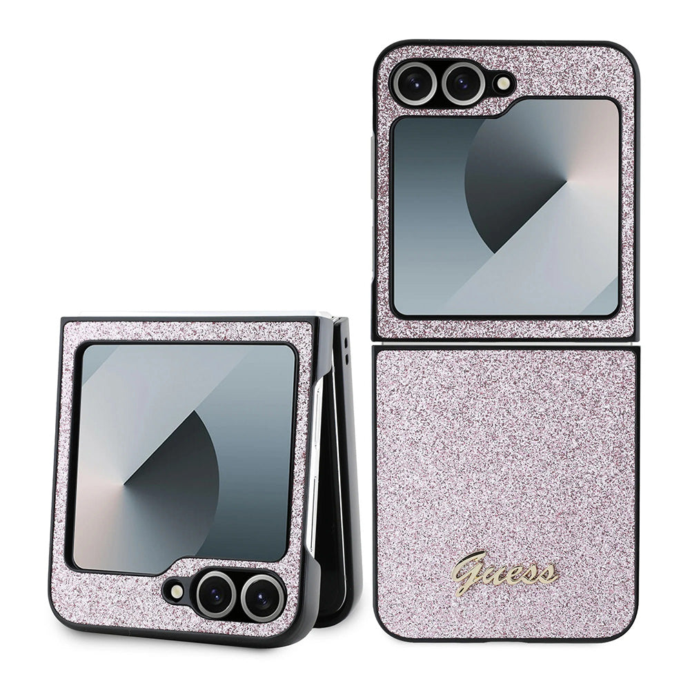 Guess - Glitter Script - Samsung Galaxy Z Flip6 - Pink