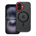 COLOR EDGE MAG COVER case compatible with MagSafe for IPHONE 16 black red