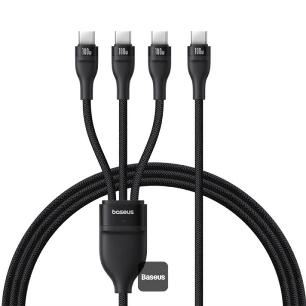 Baseus - Data Cable Flash - Fast Charge, 3in1, 100W , 480Mbps 1.5m - Black
