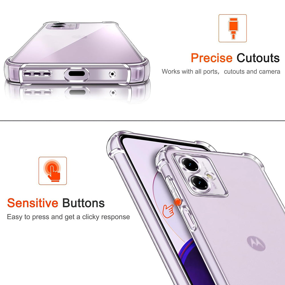 Shockproof Clear Silicone - Motorola Moto G14 - Clear
