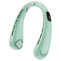 Neck Fan - Portable, USB, Rechargeable, Digital Display - Green