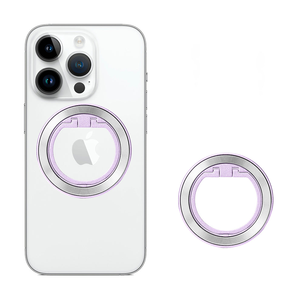 MagSafe Phone Ring (MPR2) - Round Shape, Aluminium Alloy - Silver / Light Purple