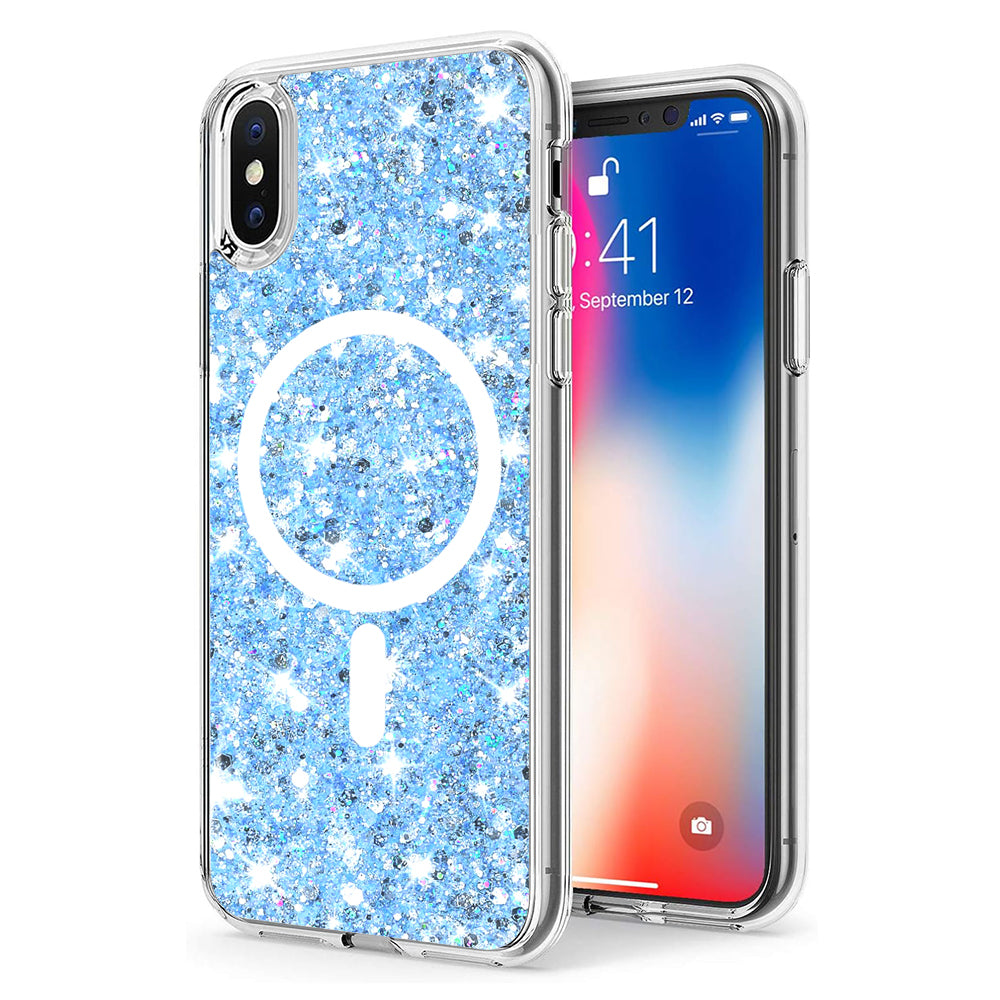 Sparkly Glitter MagSafe Case - iPhone X/XS - Blue