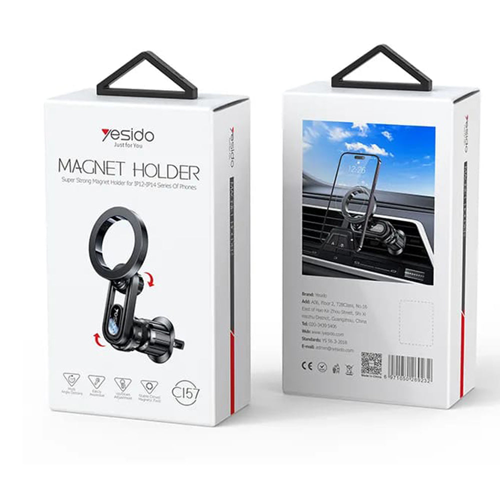 Car Holder (C157) - Magnetic Grip, Air Vent - Black