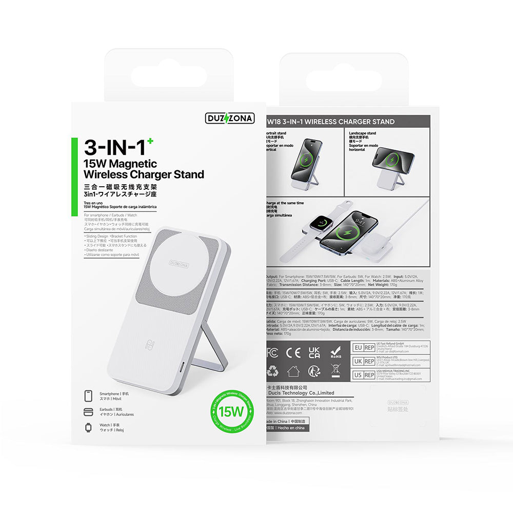 Duzzona - Charging Station 3in1 - for iPhone, AirPods and Apple Watch - White