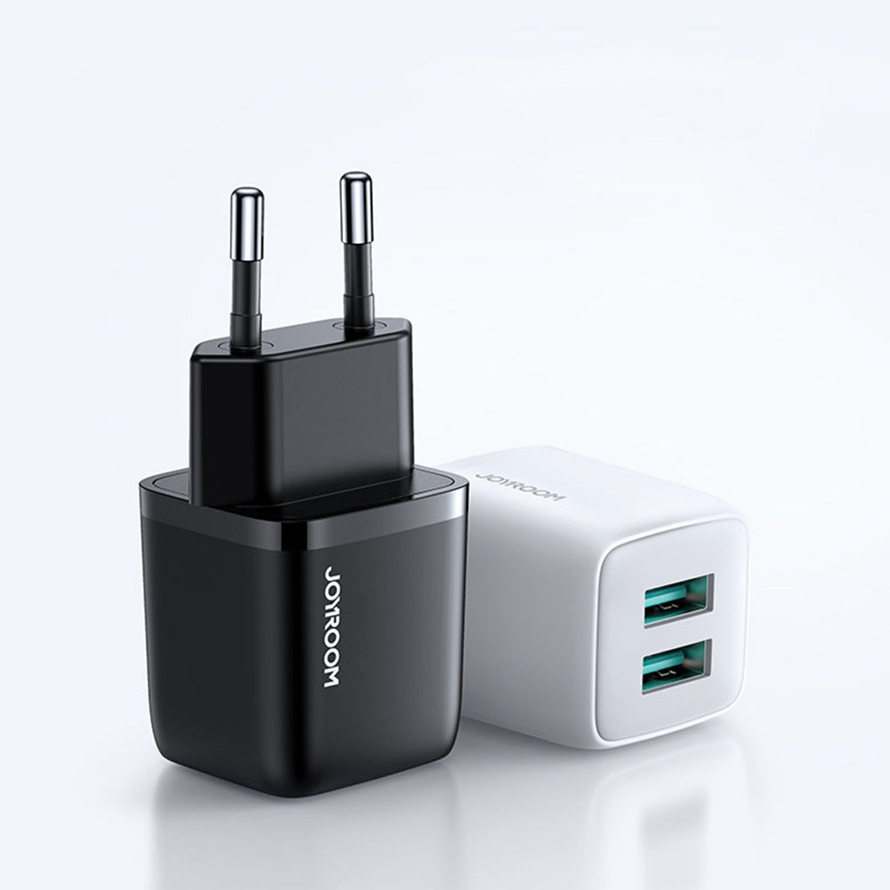 Wall Charger (L-2A121) - 2 x USB, Fast Charging, 12W, 2.4A - Black