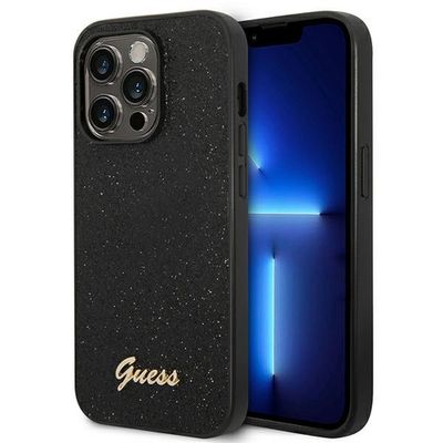 GUESS case IPHONE 14 Pro GUHCP14LHGGSHK Glitter Logo black
