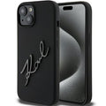 KARL LAGERFELD case for IPHONE 15 (Silicone Karl Script Logo)
black