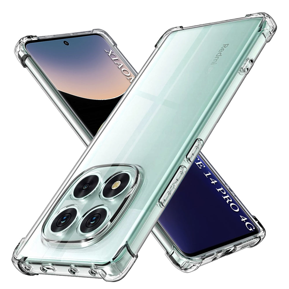 Shockproof Clear Silicone - Xiaomi Redmi Note 14 Pro 4G - Clear