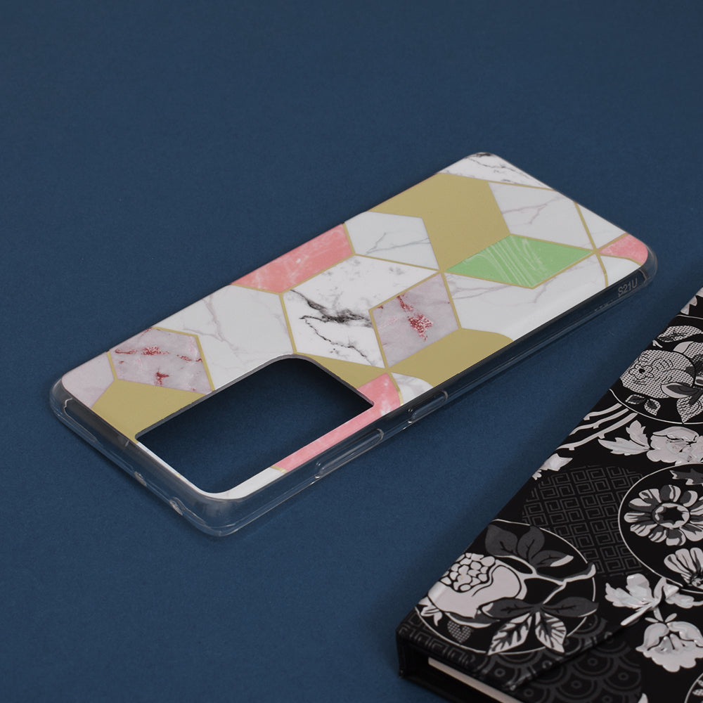 Marble Series Case - Samsung Galaxy S21 Ultra - Purple Hex