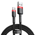 Baseus - Data Cable Cafule - USB to Type-C 3A, 480Mbps, 1m - Red / Black