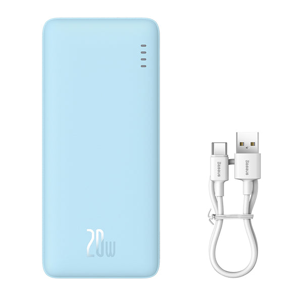 Baseus - Power Bank Airpow - 20W, 10000mAh, w/Cable USB-C - Galaxy Blue