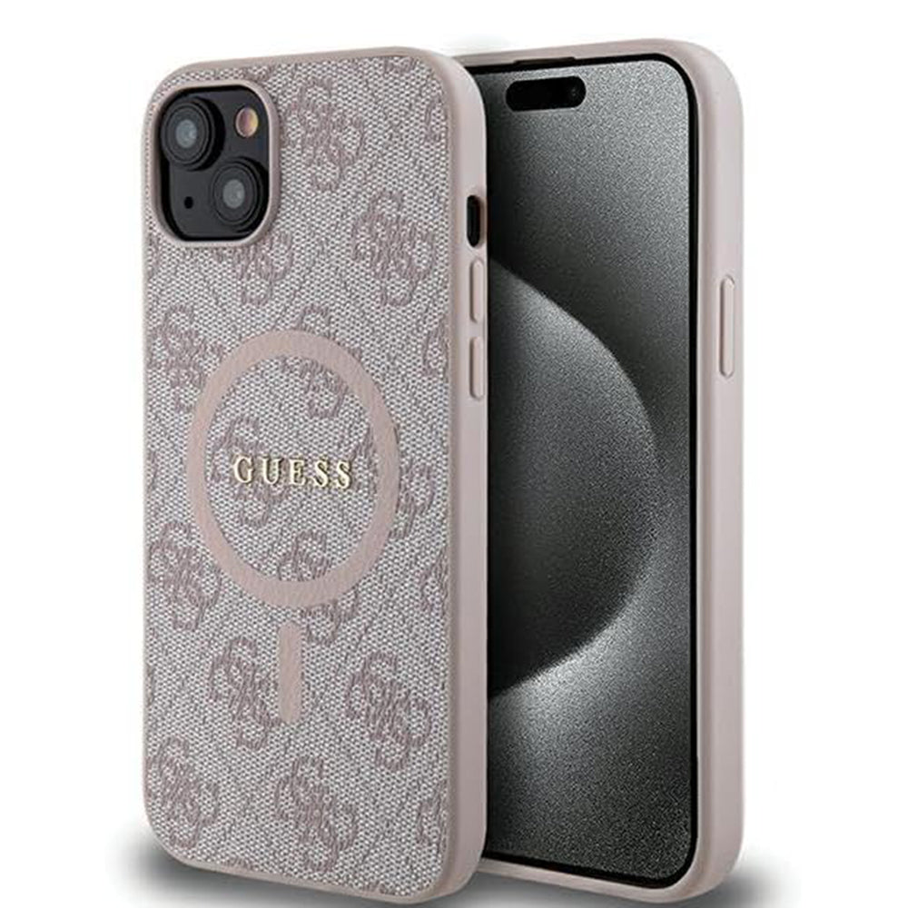 Guess - 4G Collection Leather MagSafe - iPhone 15 Plus - Pink