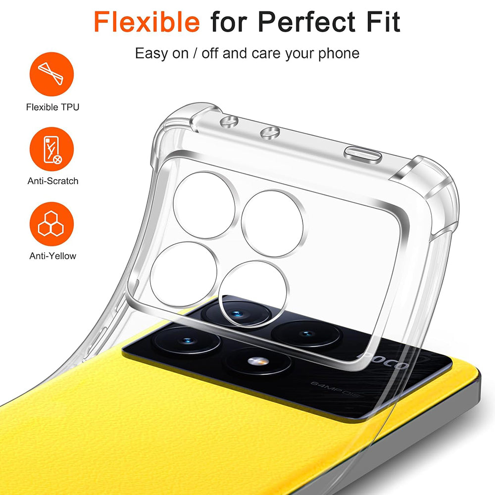 Shockproof Clear Silicone - Xiaomi Poco X6 Pro - Clear