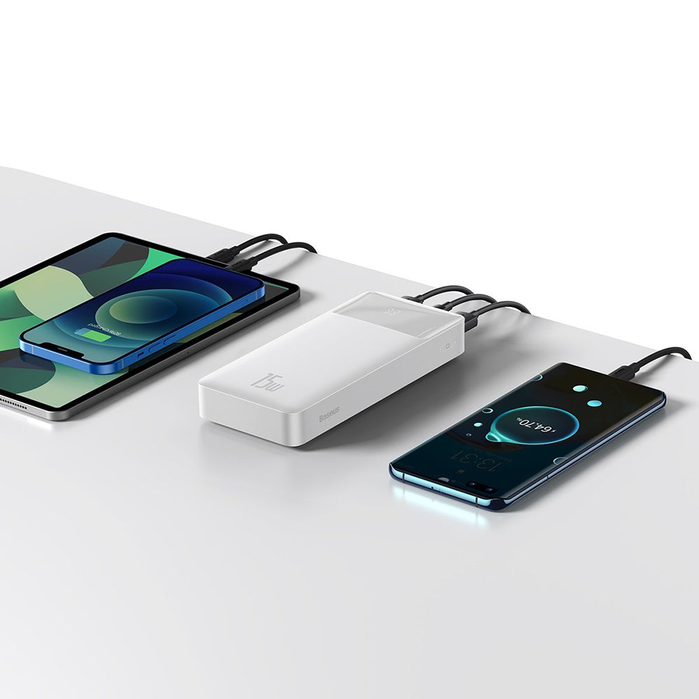 Baseus - Power Bank Bipow - Digital Display 20000mAh - White