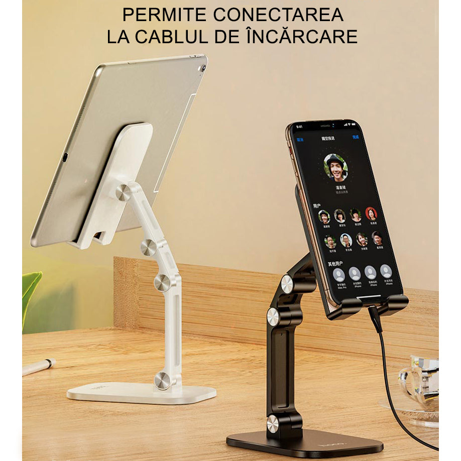 Hoco - Desk Holder - Foldable for Phone, Tablet, 4.7 - 13.0" - Black