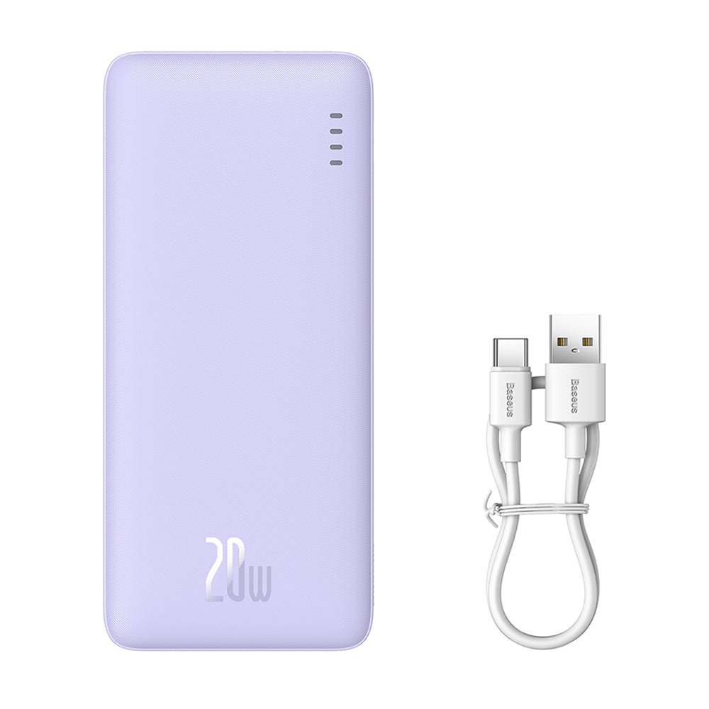 Baseus - Power Bank Airpow - 20W, 10000mAh, w/Cable USB-C - Nebula Purple
